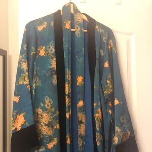Green floral kimono